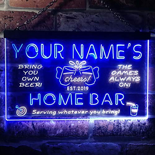 Personalized Beer Cheers Home Bar LED Light Sign - LED Gift Works