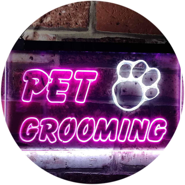 Paw Print Pet Grooming LED Light Sign - Way Up Gifts