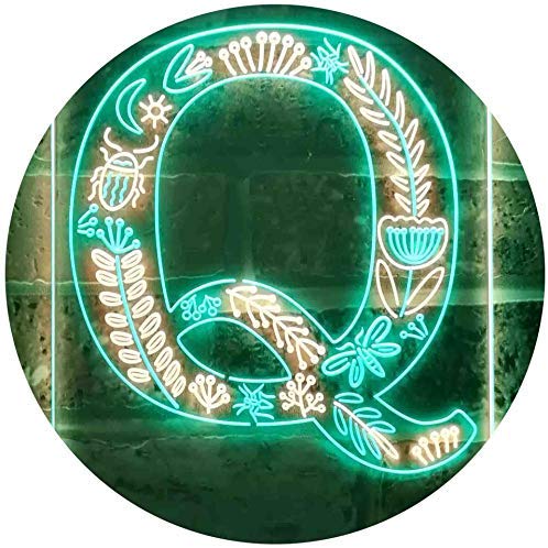 Family Name Letter Q Monogram Initial LED Light Sign - LED Gift Works