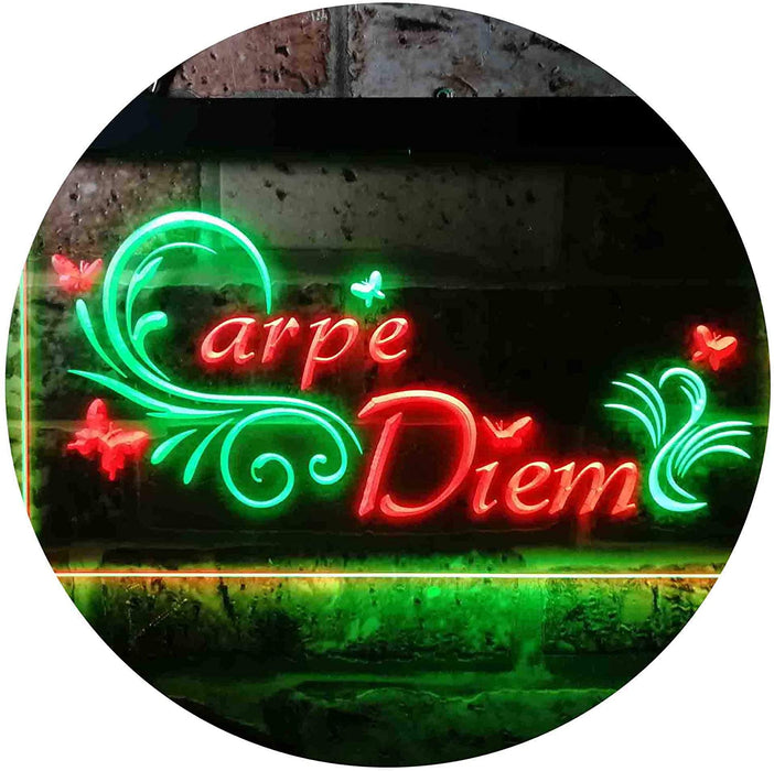 Carpe Diem Seize The Day Bedroom Quote LED Light Sign - Way Up Gifts