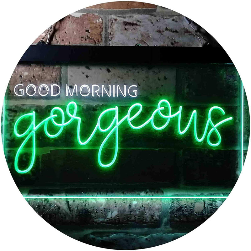 Girlfriend Gift Good Morning Gorgeous LED Light Sign - LED Gift Works