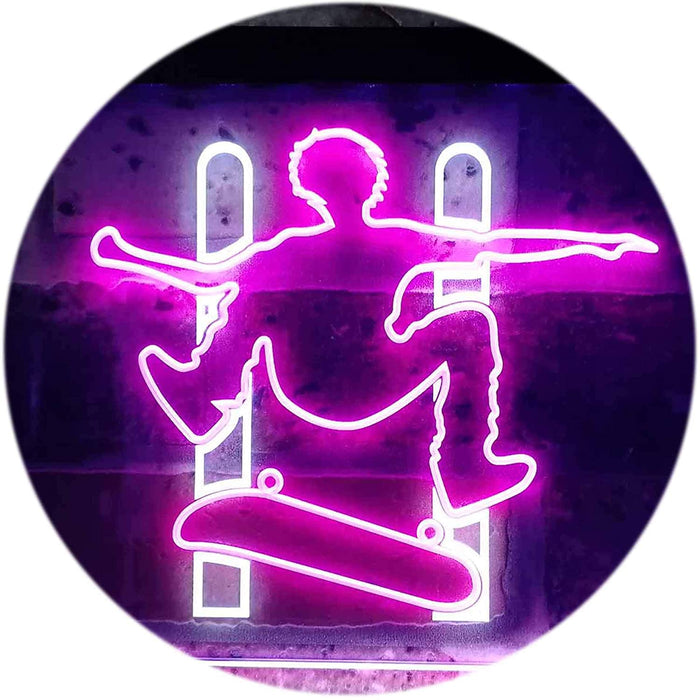 Kids Room Decor Skateboard Jump LED Light Sign - Way Up Gifts