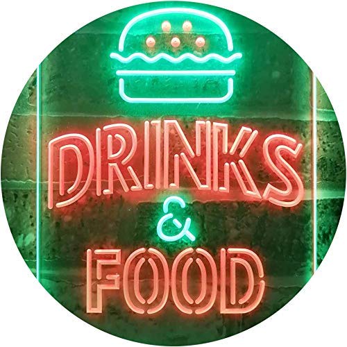 Hamburgers Drinks and Food LED Light Sign - Way Up Gifts