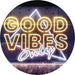 Good Vibes Only Triangle LED Light Sign - Way Up Gifts