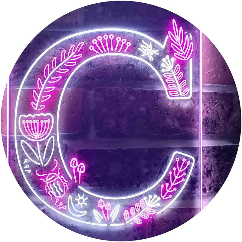 Family Name Letter C Monogram Initial LED Light Sign - LED Gift Works