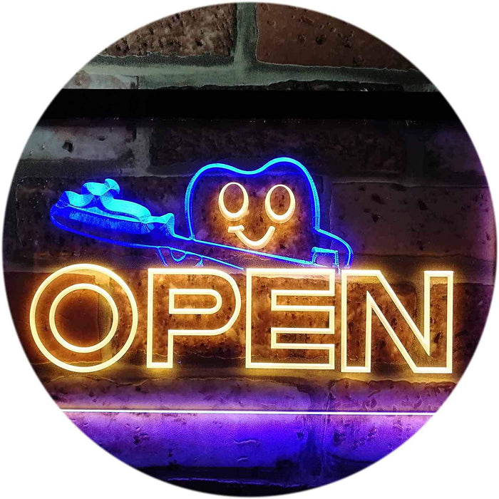 Open Toothbrush Dentist LED Light Sign - Way Up Gifts