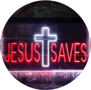 Cross Jesus Saves LED Light Sign - LED Gift Works
