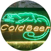 Lizard Cold Beer LED Light Sign - LED Gift Works