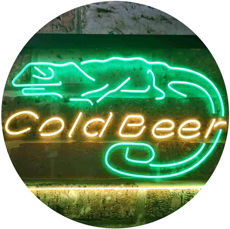 Lizard Cold Beer LED Light Sign - LED Gift Works