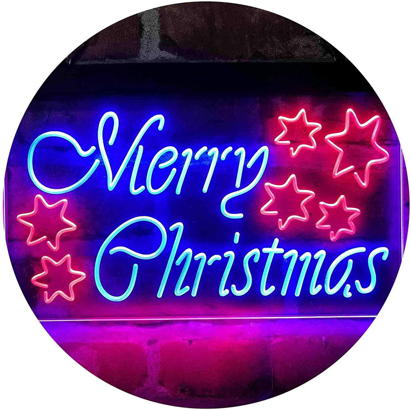 Merry Christmas Stars Decoration LED Light Sign - LED Gift Works