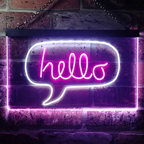Hello Quote Bubble LED Light Sign - LED Gift Works
