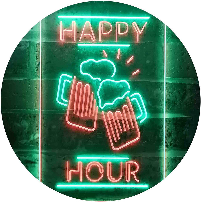 Beer Mugs Cheers Happy Hour LED Light Sign - LED Gift Works