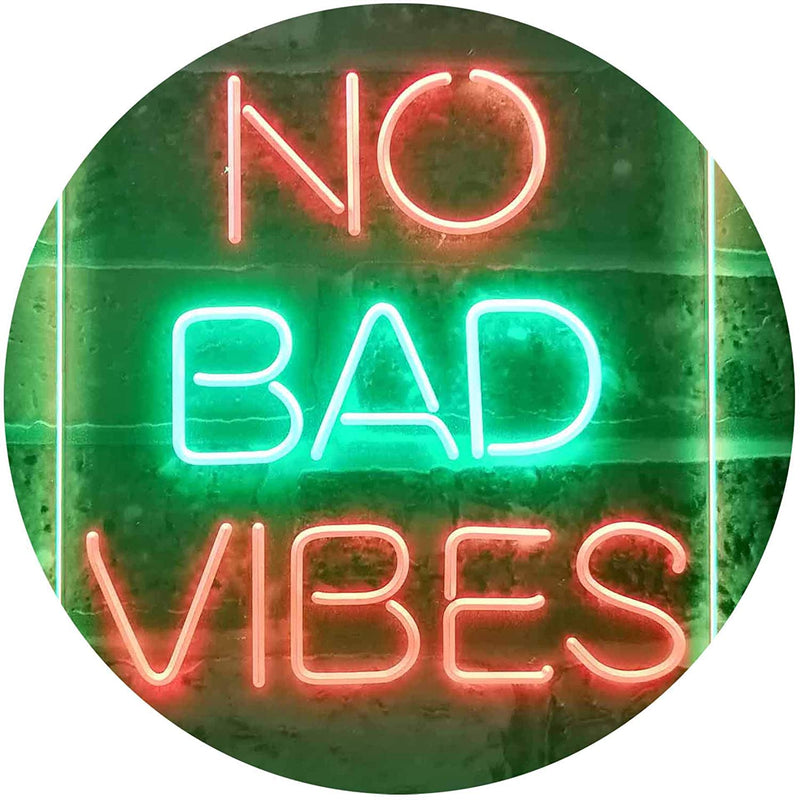No Bad Vibes Room Display LED Light Sign - LED Gift Works