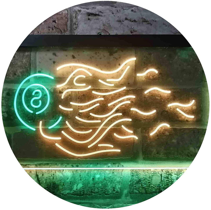 Fire 8 Ball Pool Billiards LED Light Sign - Way Up Gifts