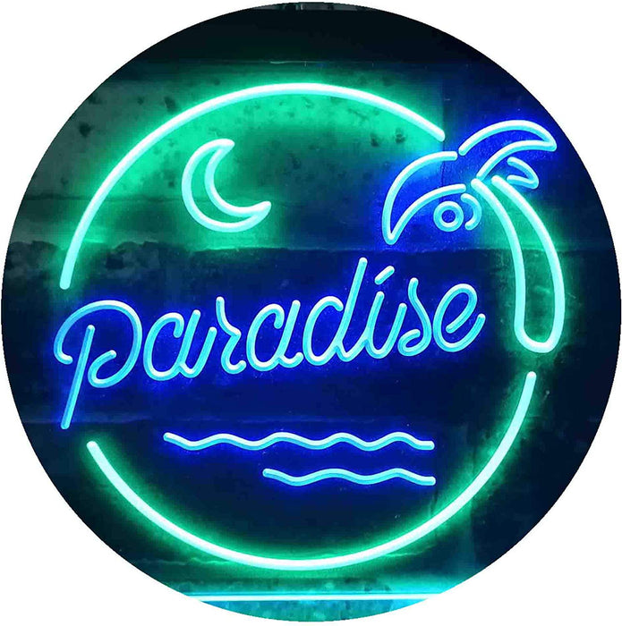 Beach Palm Tree Paradise Island LED Light Sign - Way Up Gifts