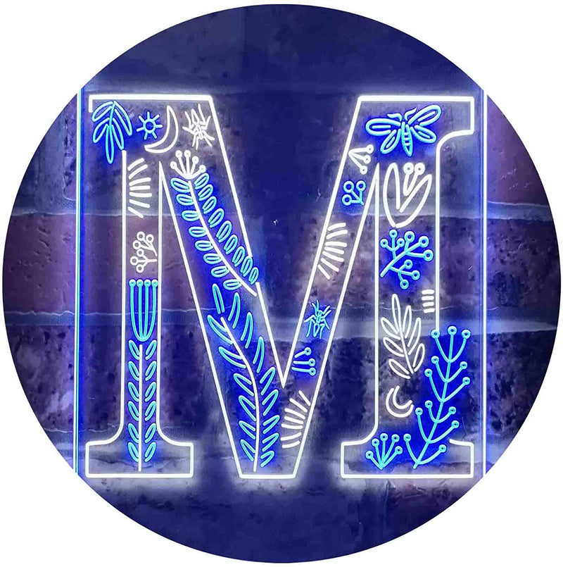 Family Name Letter M Initial Monogram LED Light Sign - LED Gift Works