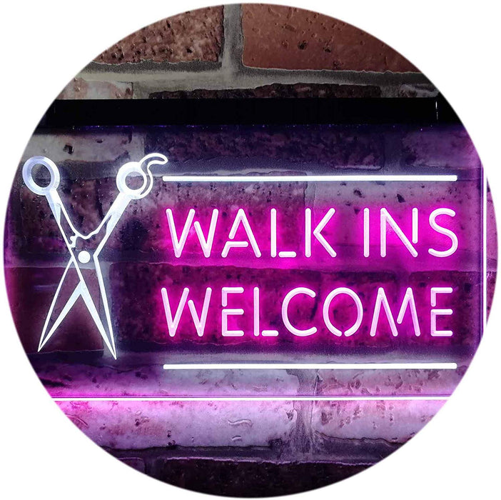 Barber Salon Hair Cuts Walk Ins Welcome LED Light Sign - Way Up Gifts