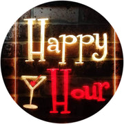 Happy Hour Cocktails Bar LED Light Sign - LED Gift Works