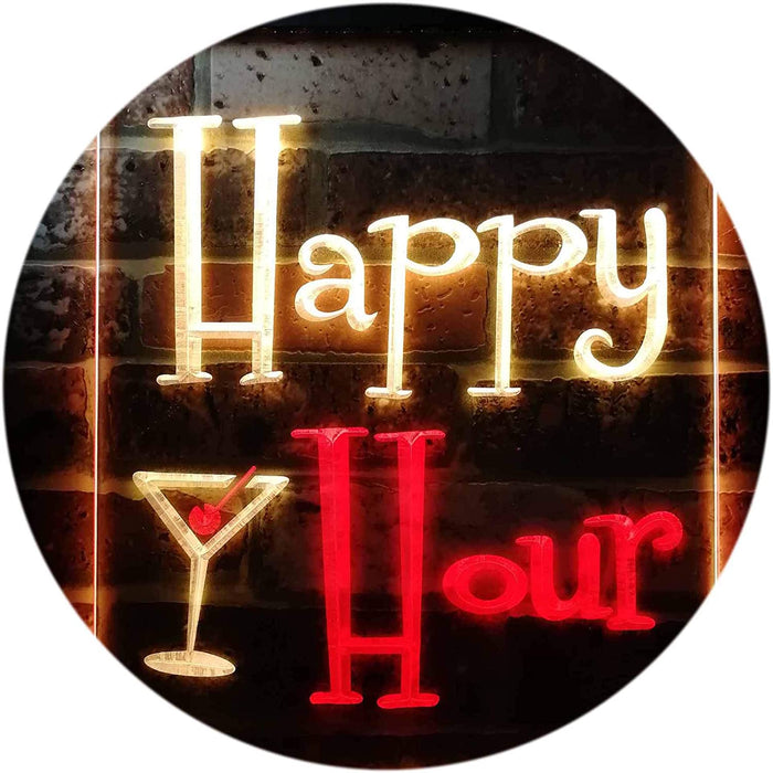 Happy Hour Cocktails Bar LED Light Sign - Way Up Gifts