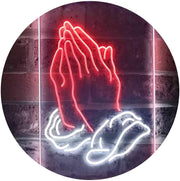 Religious Hands Praying LED Light Sign - LED Gift Works