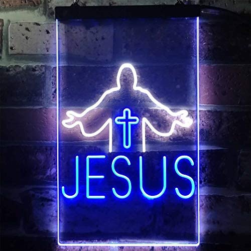 Jesus Saves Cross Church LED Light Sign - Way Up Gifts