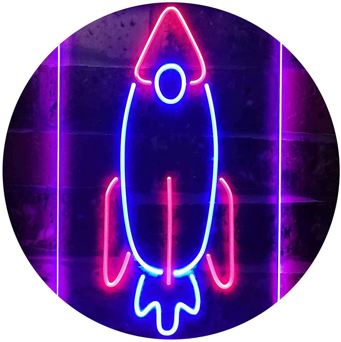 Space Shuttle Rocket Kids Wall Decor LED Light Sign - Way Up Gifts