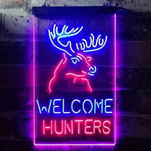 Hunting Store Cabin Decor Welcome Hunters LED Light Sign - LED Gift Works