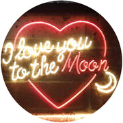 I Love You to The Moon LED Light Sign - LED Gift Works