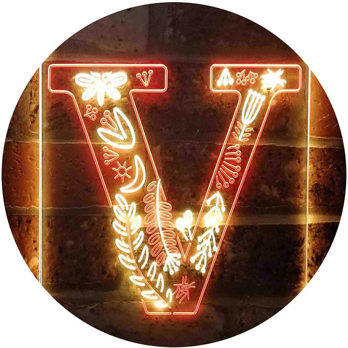 Family Name Letter V Monogram Initial LED Light Sign - Way Up Gifts