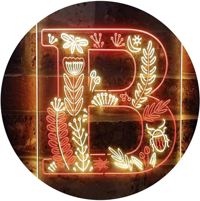 Family Name Letter B Monogram Initial LED Light Sign - Way Up Gifts