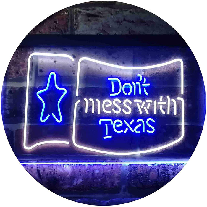 Don't Mess with Texas Flag Garage LED Light Sign - Way Up Gifts