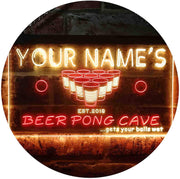 Personalized Beer Pong Man Cave LED Light Sign - LED Gift Works