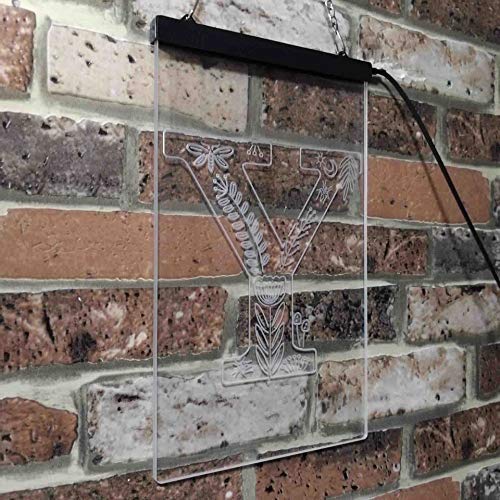 Family Name Letter Y Monogram Initial LED Light Sign - LED Gift Works