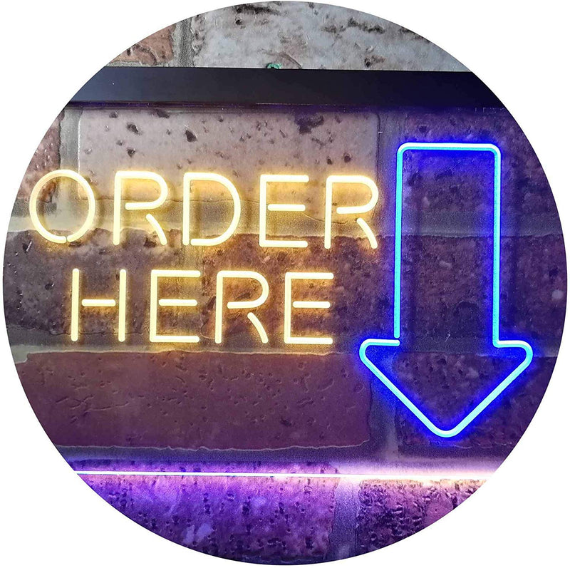 Arrow Order Here LED Light Sign - LED Gift Works