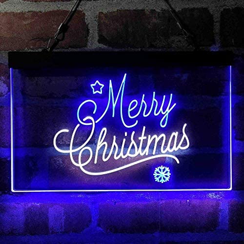Merry Christmas Snowflakes LED Light Sign - LED Gift Works