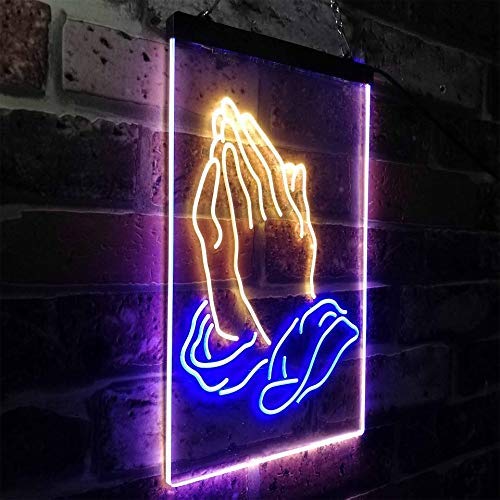 Religious Hands Praying LED Light Sign - LED Gift Works