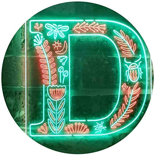 Family Name Letter D Monogram Initial LED Light Sign - Way Up Gifts
