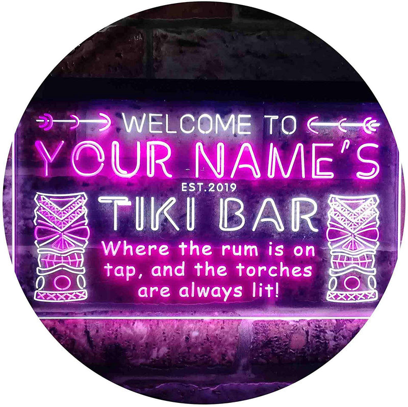 Personalized Tiki Bar LED Light Sign - LED Gift Works