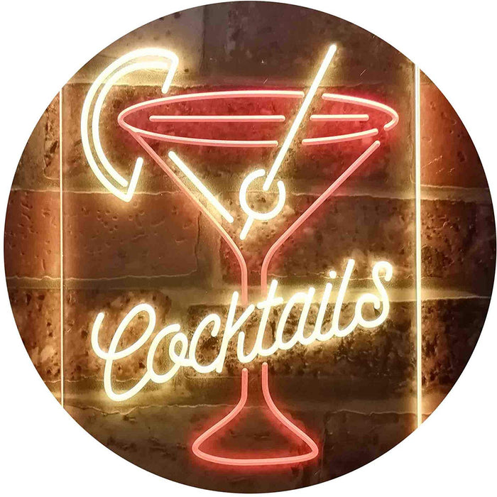 Cocktails Glass Bar Display LED Light Sign - Way Up Gifts