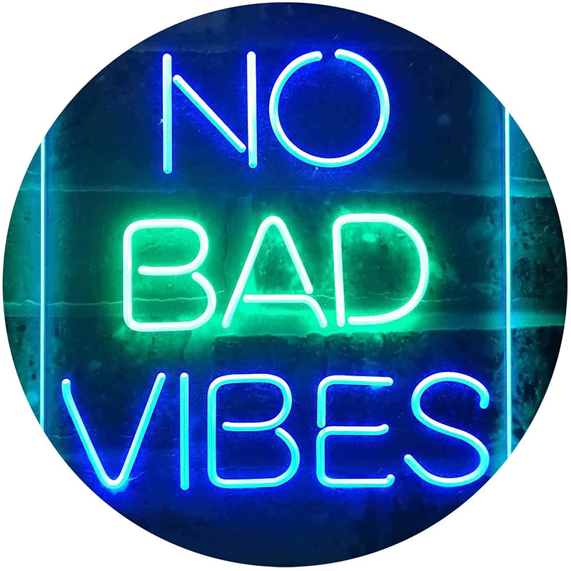 No Bad Vibes Room Display LED Light Sign - LED Gift Works