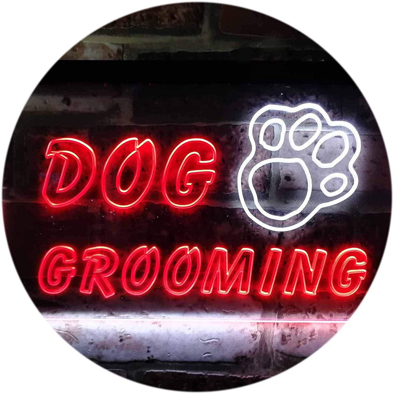 Paw Print Dog Grooming LED Light Sign - LED Gift Works