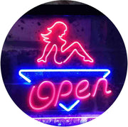 Sexy Girl Open LED Light Sign - LED Gift Works
