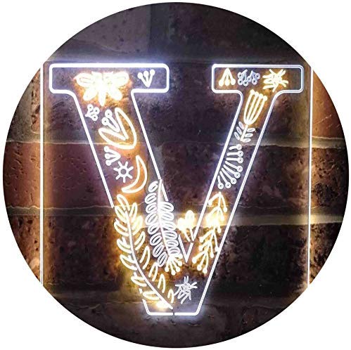 Family Name Letter V Monogram Initial LED Light Sign - Way Up Gifts