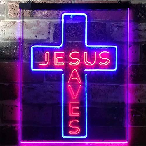 Jesus Saves LED Light Sign - Way Up Gifts