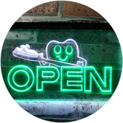 Open Toothbrush Dentist LED Light Sign - LED Gift Works