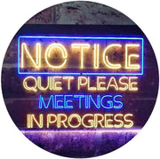 Quiet Please Meeting in Progress LED Light Sign - LED Gift Works