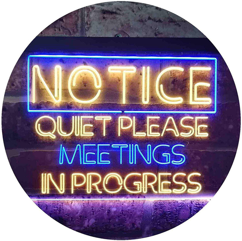 Quiet Please Meeting in Progress LED Light Sign - LED Gift Works