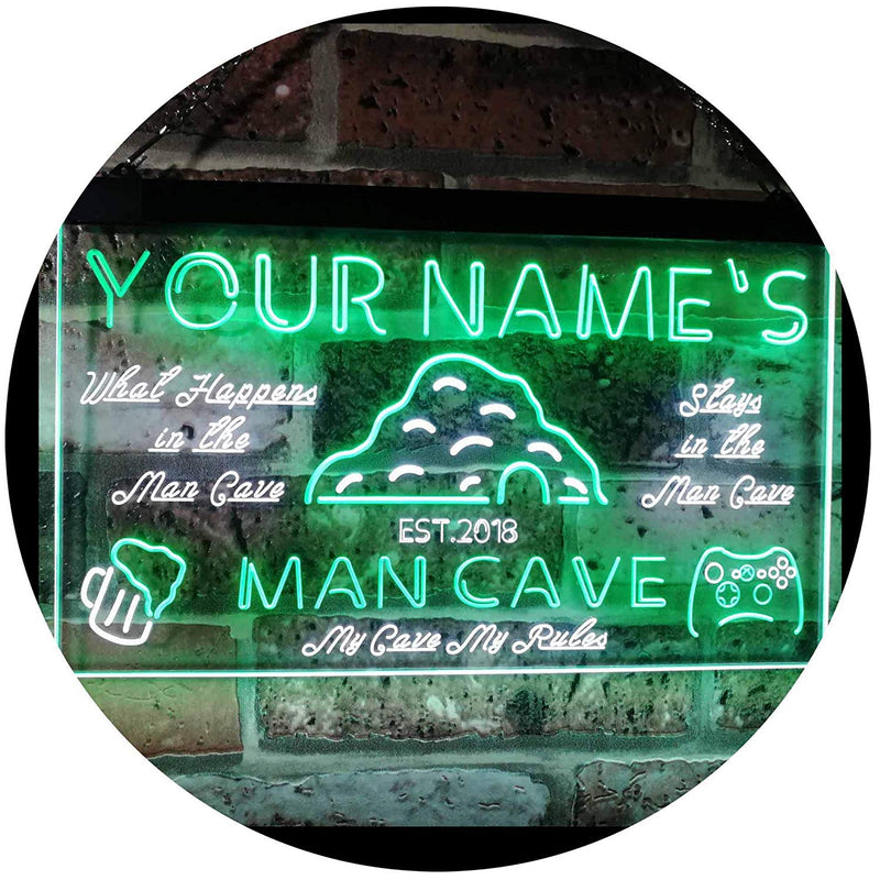 Personalized Man Cave LED Light Sign - LED Gift Works