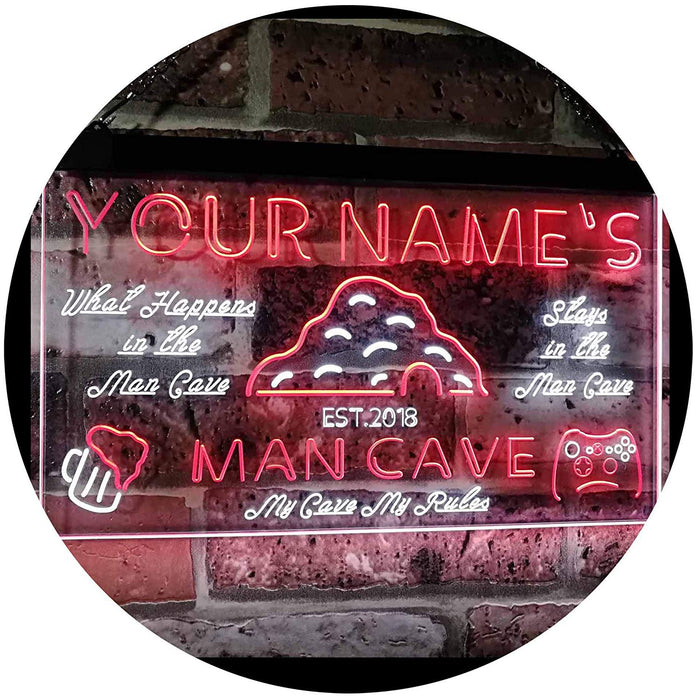 Personalized Man Cave LED Light Sign - Way Up Gifts