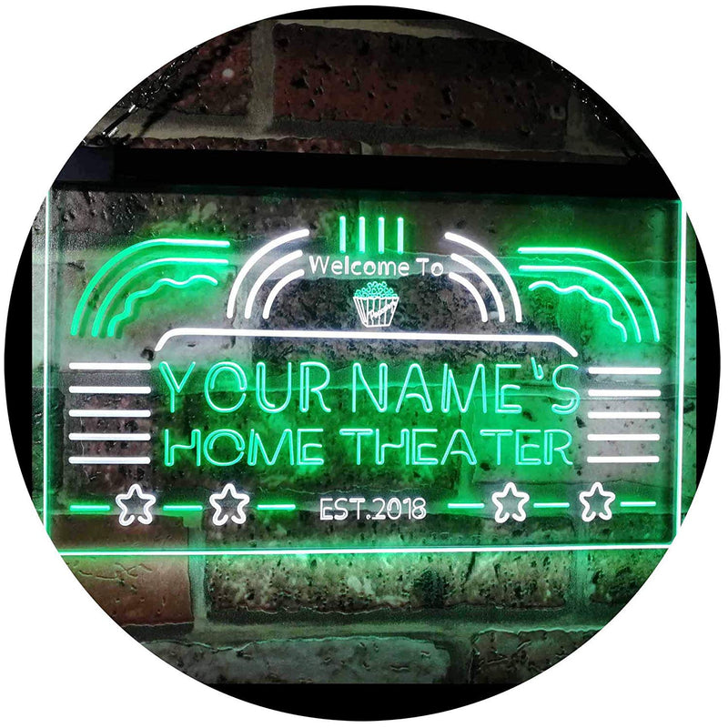 Personalized Home Theater LED Light Sign - LED Gift Works
